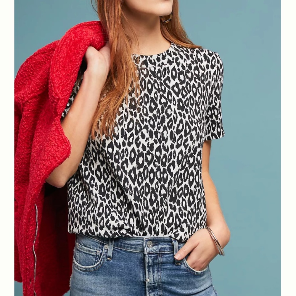 Anthropologie Eri + Ali Wild Leopard Top